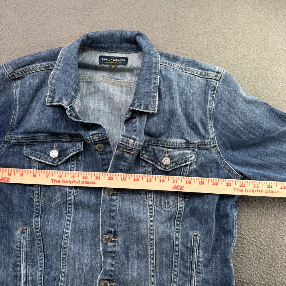 Lucky Brand Tomboy Trucker Women XL Blue Denim Jean Jacket Outerwear Casual - Picture 4 of 10